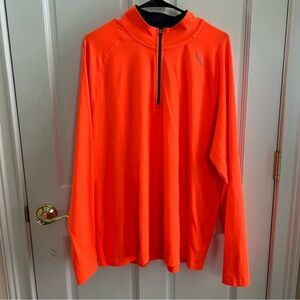 Mens REEBOK Bright Orange 1/4 Zip Pullover Size XL